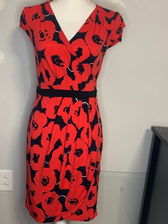 New York & Company Dresses & Skirts - Black and Red Floral Wrap Dress